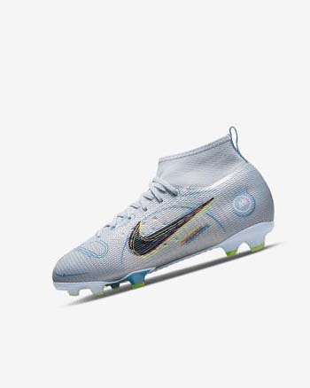 Buty Piłkarskie Chłopięce Nike Jr. Mercurial Superfly 8 Pro FG Szare Głęboka Niebieskie Niebieskie | PL_2808