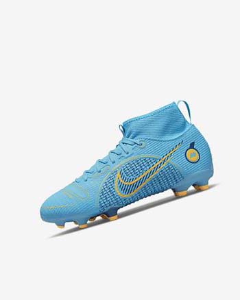 Buty Piłkarskie Chłopięce Nike Jr. Mercurial Superfly 8 Academy MG Niebieskie Pomarańczowe | PL_4509