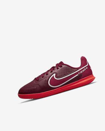 Buty Piłkarskie Chłopięce Nike Jr. Tiempo Legend 9 Club IC Czerwone Głęboka Czerwone | PL_2801