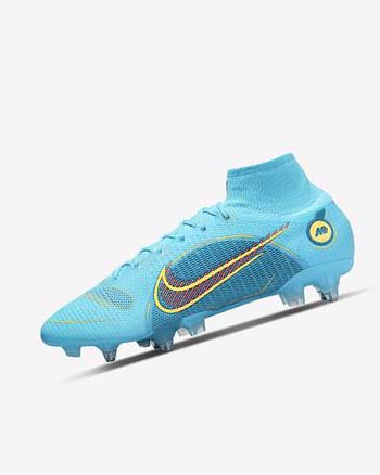 Buty Piłkarskie Damskie Nike Mercurial Superfly 8 Elite SG-PRO Anti-Clog Traction Niebieskie Pomarańczowe | PL_3281