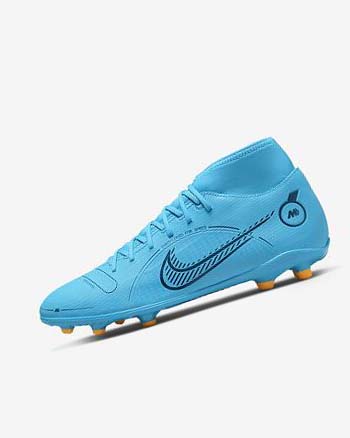 Buty Piłkarskie Damskie Nike Mercurial Superfly 8 Club MG Niebieskie Pomarańczowe | PL_5534