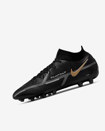 Buty Piłkarskie Damskie Nike Phantom GT2 Dynamic Fit Elite AG-Pro Czarne Metal Złote Metal Srebrne Metal Ciemny Szare | PL_2445
