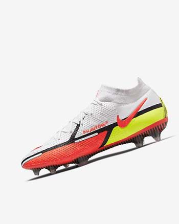 Buty Piłkarskie Damskie Nike Phantom GT2 Dynamic Fit Elite FG Białe Głęboka Czerwone | PL_3233