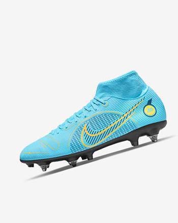 Buty Piłkarskie Męskie Nike Mercurial Superfly 8 Academy SG-PRO Anti-Clog Traction Niebieskie Pomarańczowe | PL_2792