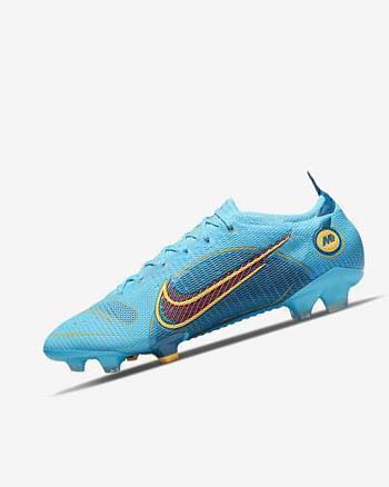 Buty Piłkarskie Męskie Nike Mercurial Vapor 14 Elite FG Niebieskie Pomarańczowe | PL_4539