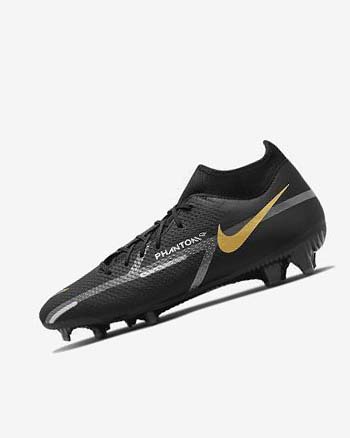 Buty Piłkarskie Męskie Nike Phantom GT2 Academy Dynamic Fit MG Czarne Metal Złote Ciemny Szare Metal Ciemny Szare | PL_2422