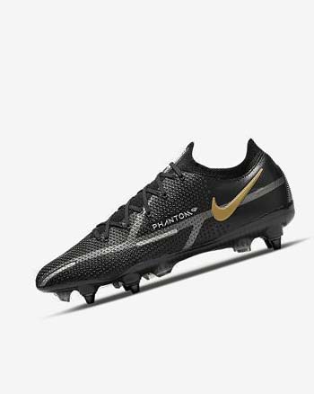 Buty Piłkarskie Męskie Nike Phantom GT2 Elite SG-Pro AC Czarne Metal Złote Metal Srebrne Metal Ciemny Szare | PL_4665