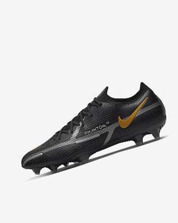 Buty Piłkarskie Męskie Nike Phantom GT2 Elite FG Czarne Metal Złote Metal Srebrne Metal Ciemny Szare | PL_4694