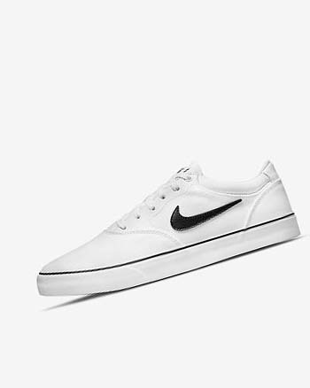 Buty Skate Damskie Nike SB Chron 2 Płócienne Białe Białe Czarne | PL_1176