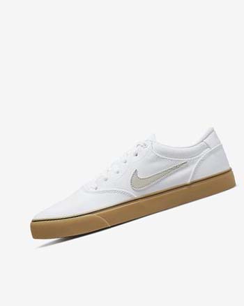 Buty Skate Damskie Nike SB Chron 2 Płócienne Białe Białe Głęboka Brązowe Głęboka Beżowe | PL_2827