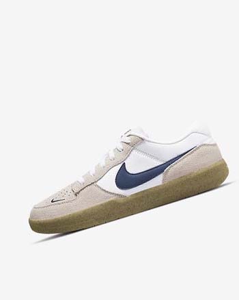 Buty Skate Damskie Nike SB Force 58 Białe Białe Głęboka Brązowe Granatowe | PL_2963