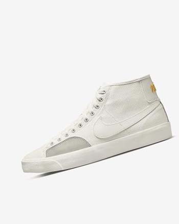 Buty Skate Męskie Nike SB BLZR Court Mid Premium Białe | PL_2761