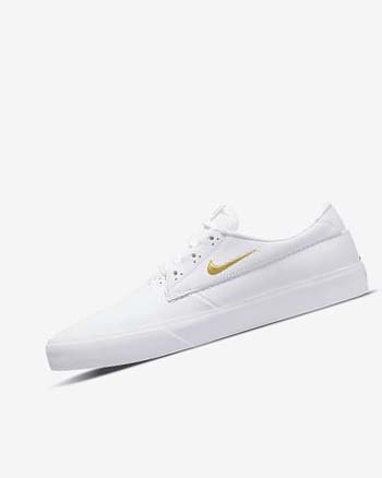 Buty Skate Męskie Nike SB Shane PRM Białe Białe Białe Metal Złote | PL_2541
