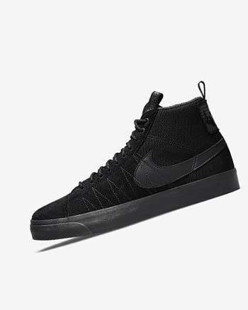 Buty Skate Męskie Nike SB Zoom Blazer Mid PRM Czarne Ciemny Szare Czarne Czarne | PL_3165
