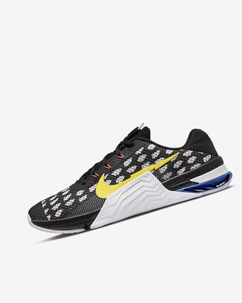 Buty Treningowe Damskie Nike Metcon 7 Czarne Białe Niebieskie Żółte | PL_2693