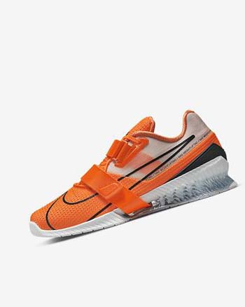 Buty Treningowe Damskie Nike Romaleos 4 Pomarańczowe Białe Czarne | PL_2526