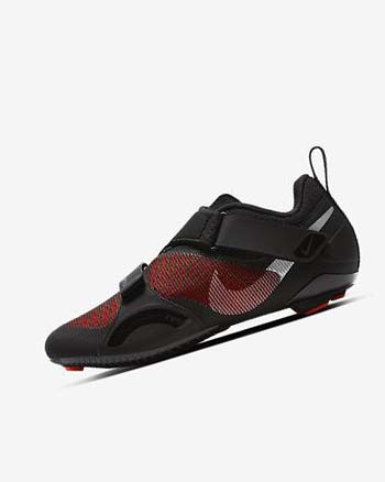 Buty Treningowe Damskie Nike SuperRep Cycle Czarne Czerwone Metal Srebrne | PL_5241