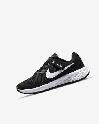 Buty do Biegania Chłopięce Nike Revolution 6 FlyEase Czarne Ciemny Szare Białe | PL_2392