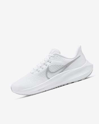 Buty do Biegania Damskie Nike Air Zoom Pegasus 39 Białe Platyna Szare Metal Srebrne | PL_5363