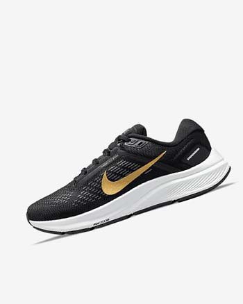 Buty do Biegania Damskie Nike Air Zoom Structure 24 Czarne Ciemny Szare Metal Złote | PL_4491