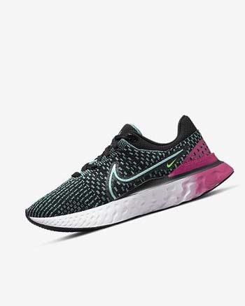 Buty do Biegania Damskie Nike React Infinity Run Flyknit 3 Czarne Różowe Turkusowe Turkusowe | PL_2832