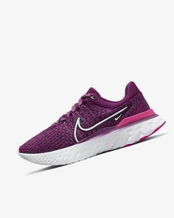 Buty do Biegania Damskie Nike React Infinity Run Flyknit 3 Głęboka Bordowe Różowe Białe | PL_5524