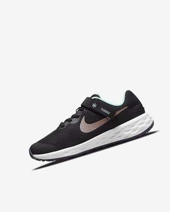 Buty do Biegania Dziewczynka Nike Revolution 6 FlyEase Czarne Mięta Fioletowe Metal Czerwone Brązowe | PL_2871