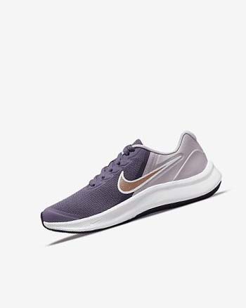 Buty do Biegania Dziewczynka Nike Star Runner 3 Fioletowe Szare Metal Czerwone Brązowe | PL_4493