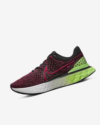 Buty do Biegania Męskie Nike React Infinity Run Flyknit 3 Czarne Zielone Czerwone Czerwone | PL_2964