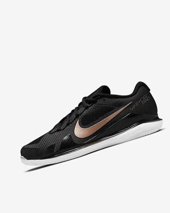 Buty do Tenisa Damskie Nike Court Air Zoom Vapor Pro Czarne Białe Metal Czerwone Brązowe | PL_3278