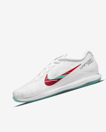 Buty do Tenisa Damskie Nike Court Air Zoom Vapor Pro Białe Czerwone Bordowe Turkusowe | PL_4750