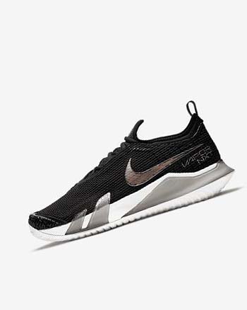 Buty do Tenisa Damskie Nike Court React Vapor NXT Czarne Metal Czerwone Brązowe Białe | PL_4858