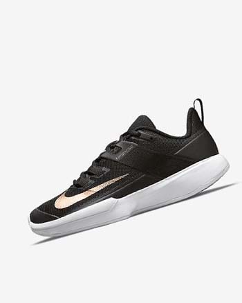 Buty do Tenisa Damskie Nike Court Vapor Lite Czarne Białe Metal Czerwone Brązowe | PL_2233