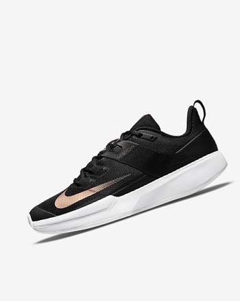 Buty do Tenisa Damskie Nike Court Vapor Lite Czarne Białe Metal Czerwone Brązowe | PL_5246