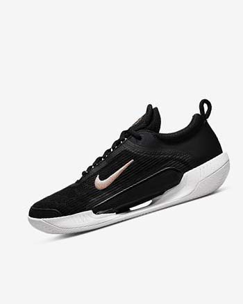 Buty do Tenisa Damskie Nike Court Zoom NXT Czarne Białe Ciemny Szare Metal Czerwone Brązowe | PL_4818
