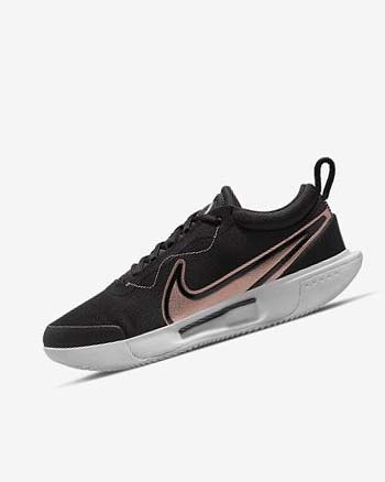 Buty do Tenisa Damskie Nike Court Zoom Pro Czarne Białe Metal Czerwone Brązowe | PL_2875
