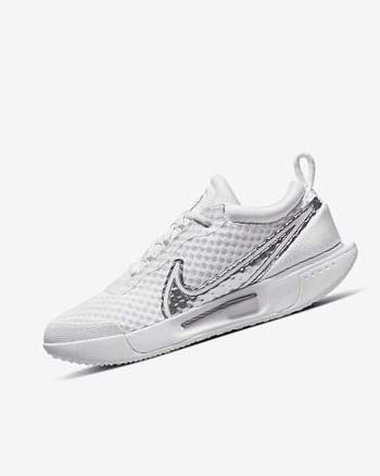 Buty do Tenisa Damskie Nike Court Zoom Pro Białe Metal Srebrne | PL_5250