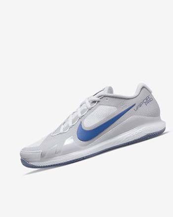 Buty do Tenisa Męskie Nike Court Air Zoom Vapor Pro Białe Szare Granatowe | PL_4535