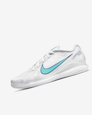Buty do Tenisa Męskie Nike Court Air Zoom Vapor Pro Białe Głęboka Beżowe Jasny Królewski Niebieski Niebieskie Turkus | PL_4580