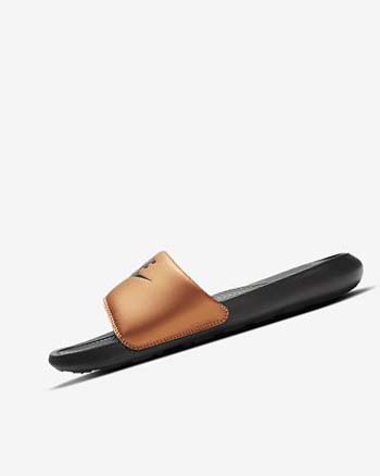 Klapki Damskie Nike Victori One Czarne Metal Miedź Czarne | PL_2299