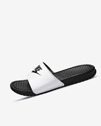 Klapki Męskie Nike Benassi JDI Białe Czarne Czarne | PL_5590