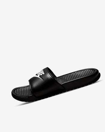 Klapki Męskie Nike Benassi JDI Czarne Białe | PL_2357