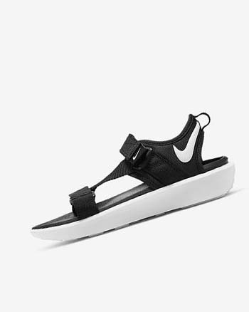 Sandały Damskie Nike Vista Czarne Czarne Białe | PL_2349