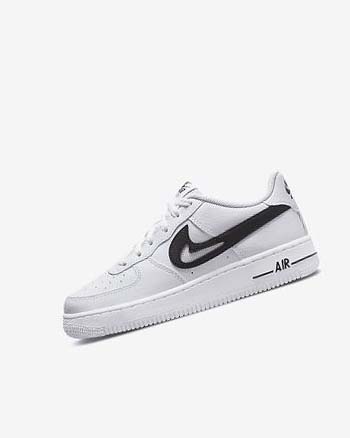 Trampki Chłopięce Nike Air Force 1 Białe Czarne | PL_3038
