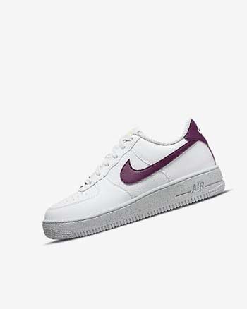 Trampki Chłopięce Nike Air Force 1 Crater Next Nature Białe Platyna | PL_3064