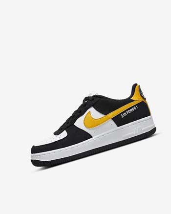 Trampki Chłopięce Nike Air Force 1 LV8 Czarne Białe Czarne Ciemny | PL_3023