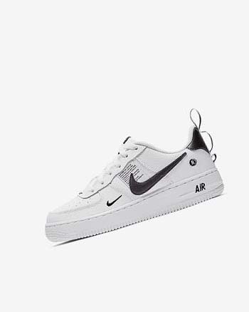 Trampki Chłopięce Nike Air Force 1 LV8 Utility Białe Czarne Żółte Białe | PL_2897