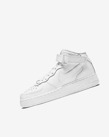 Trampki Chłopięce Nike Air Force 1 Mid LE Białe Białe | PL_2464