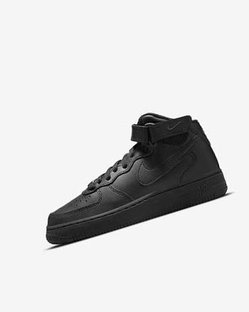 Trampki Chłopięce Nike Air Force 1 Mid LE Czarne Czarne | PL_5166