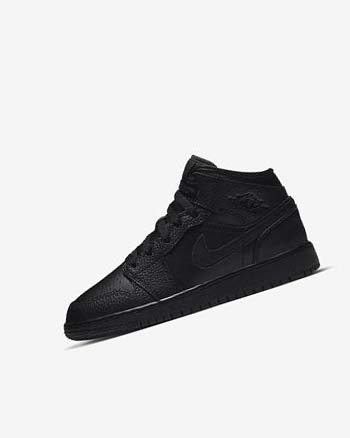 Trampki Chłopięce Nike Air Jordan 1 Mid Czarne Czarne Czarne | PL_2393